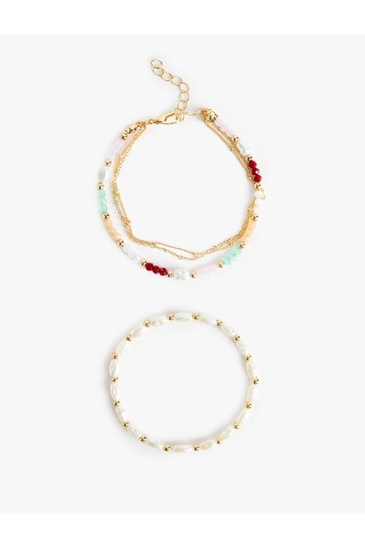 Koton Pearl Bead Detailed Bracelet Set