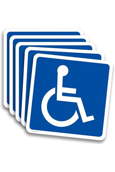GENERAL Handicap Sign Stickers, Disabled Wheelchair Symbol, Easy to Apply and...