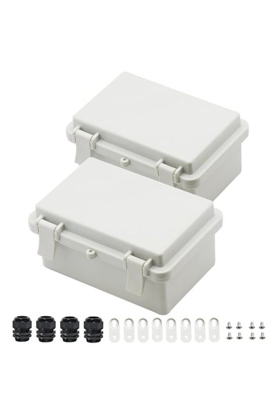 Generic قطعتان من صندوق التوصيل الكهربائي المصنوع من البلاستيك ABS المقاوم لل...