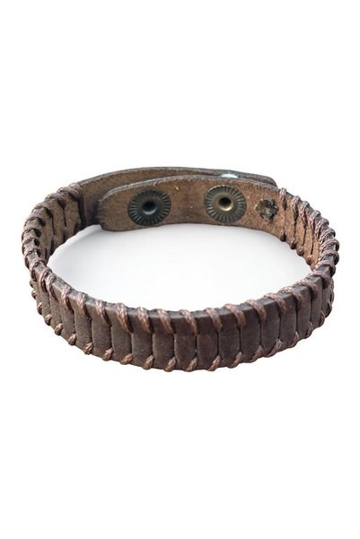 Alviro Brățară bărbătească din piele naturală maro, 20 cm, reglabilă 16–18 cm