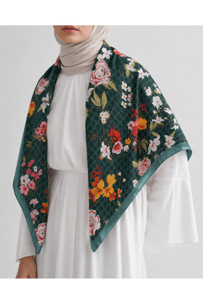 Hepsi Moda Spring Breeze Cotton Scarf - Petrol Green