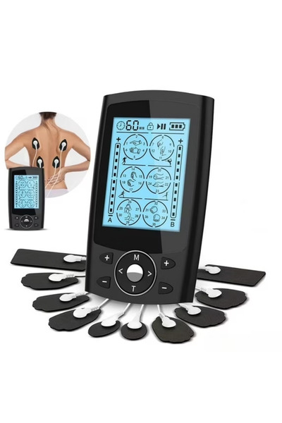 Choice جهاز تحفيز العضلات المحمول TENS EMS بلون أسود لامع - 36 وضعًا، قناتان،...