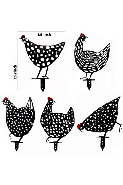 Noonedibs Decor curte gaini metalic, siluete animale/cocos realist, ornament ...