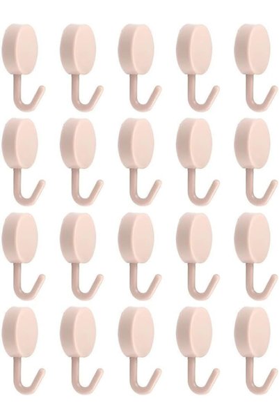 Generic 20 قطعة من خطافات الحائط ذاتية اللصق، خطافات بلاستيكية مستديرة، خطافا...