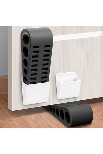 Generic Door Stoppers, 124x40x30mm Heavy Duty Rubber Wedge with Holder, Stack...