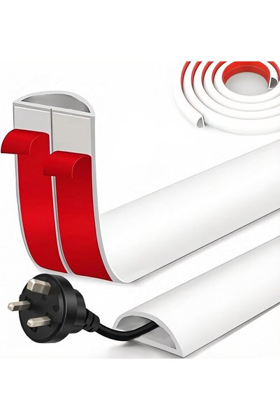 Generic غطاء أسلاك، قناة حماية الكابلات بطول 3 متر/9.84 قدم، قنوات ذاتية اللص...