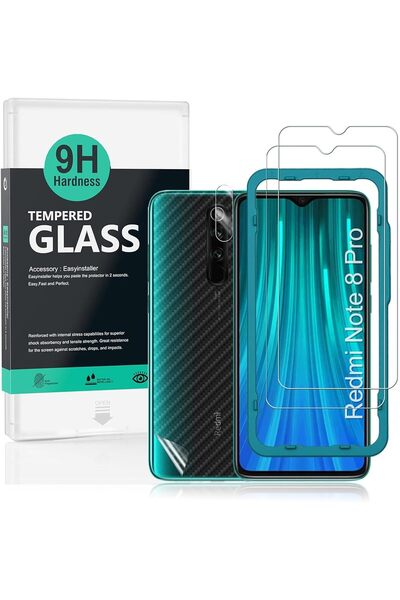 Generic واقي شاشة لهاتف Redmi Note 8 Pro مقاس 6.53 بوصة، عبوة من قطعتين من ال...
