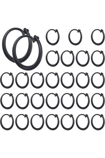 Generic Fastening Clips, 30 Pack Black C Shaped, Multipurpose Curtain Track H...