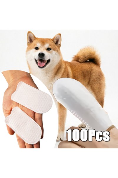 Choice 100 قطعة مناديل تنظيف أسنان الحيوانات الأليفة، مناديل تنظيف أسنان الكل...