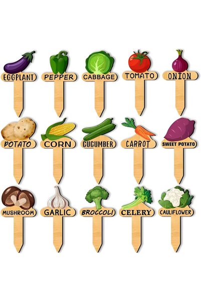 Generic Vegetable Plant Labels, Reusable Plant Markers for Vegetable Garden, ...