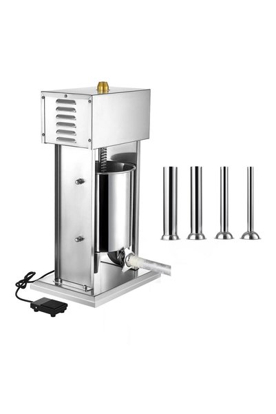 OMS Masina electrica de umplut carnati, Profesionala, Inox, 4 x Tuburi, 200 W...