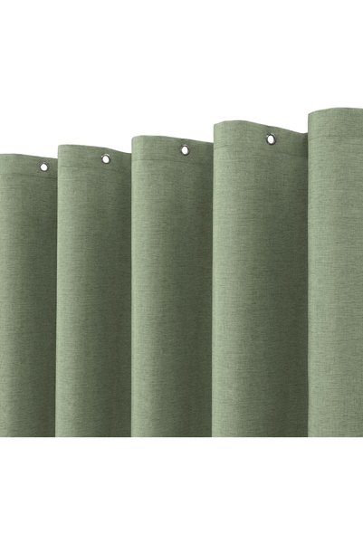 Generic ستارة حمام من الكتان الطبيعي مع خطافات مقاس 180×200 سم (71×79 بوصة)
