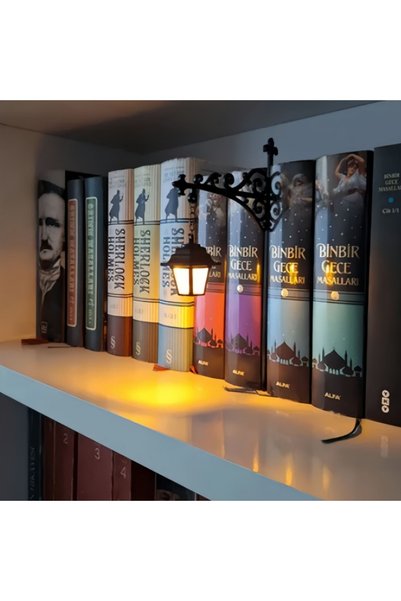 Choice مصباح رف كتب عتيق الطراز، فانوس مكتبة، إضاءة ليلية LED، مصباح كتاب زخر...
