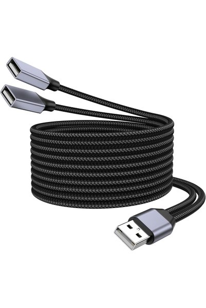 Generic 6.6FT USB A Male to 2 Female Cable, USB Splitter Cable for Mac, Xbox,...