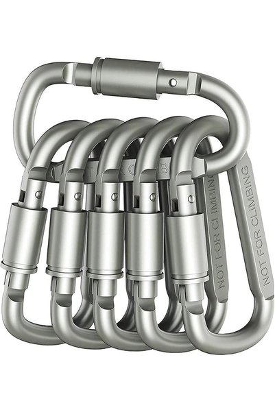 Generic مشبك كارابينر قابل للقفل، حلقة D من الألومنيوم لسلسلة المفاتيح، كاراب...