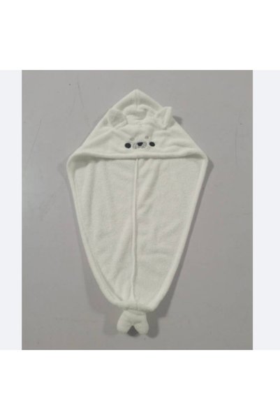 Choice WHITE Kawaii Seal Shampoo Hair Towel, Absorbent Coral Fleece Dry Hair ...
