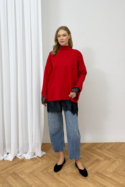 Melike Tatar Lace Knitwear Tunic 87-26200