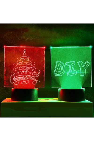 Generic 3D Night LED Light Lamp Base with 4 Pieces Clear Acrylic Sheets 4 Pie...