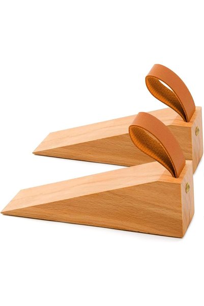 Generic Wood Door Stopper, 2 Pack Solid Wood Non-Slip Door Wedges Sturdy and ...