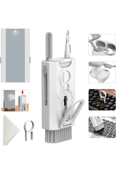 Generic 8 In 1 White Multifunctional Electronic Cleaning Kit, Portable Reusab...