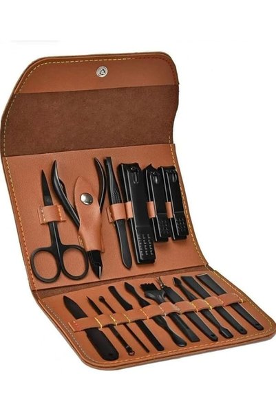 Habbaa 16 Piece Manicure and Pedicure Set for Men and Women, Stainless Steel ...