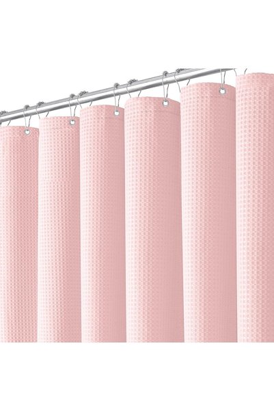 Generic Long Fabric Shower Curtain 198.1 cm Long Waffle Weave Weighted Fabric...