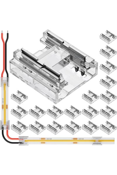 Generic موصل شريط LED COB بقطر 8 مم و2 دبوس، محول شريط إلى شريط شفاف بدون لحا...