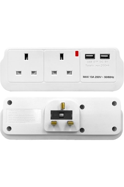Generic محول طاقة متعدد المنافذ مع منفذي USB، مقبس كهربائي مع منافذ شحن سريع ...