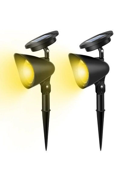XIWANGFIRE 2PCS warm light 4/9 LED Solar Lawn Lights Outdoor Landscape Spotli...