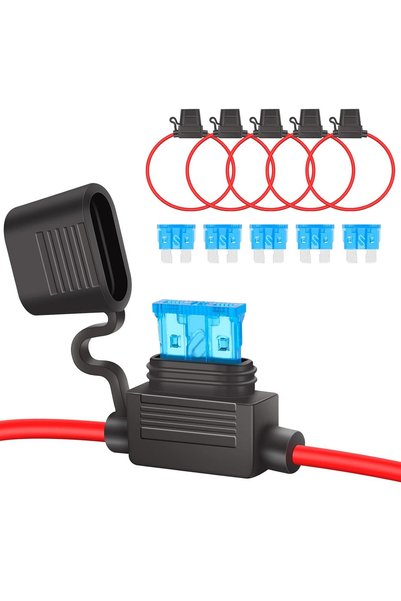 Generic 5 قطع حامل فيوز قياسي 16AWG 12 فولت مع فيوزات قياسية 15 أمبير