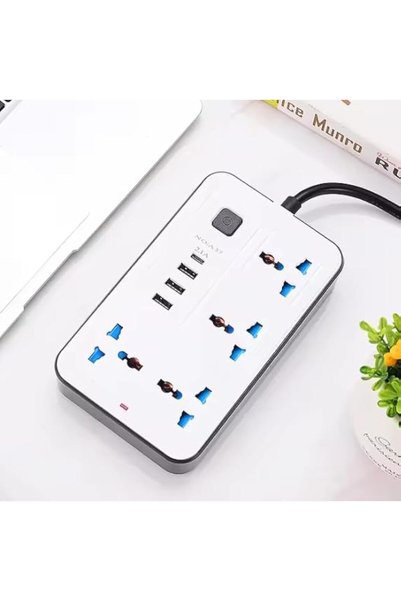 Generic لوحة تمديد ذكية متعددة الاستخدامات مع 4 مقابس كهربائية بريطانية + 3 م...