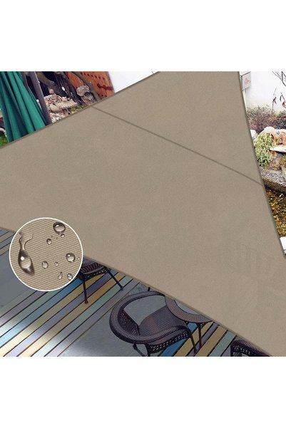 Generic مظلة شمسية مقاومة للماء مقاس 12' × 12' × 12' للفناء، لون بني فاتح