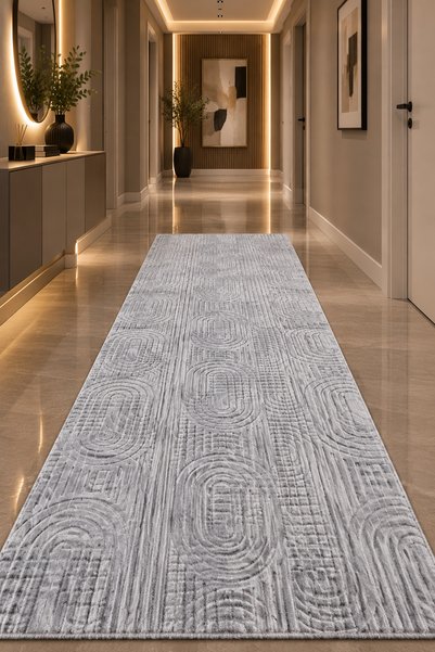 MARİNA CARPET İnci Gri Yumuşak Özel Kaymaz Taban Modern Özel Dokuma Salon Ant...