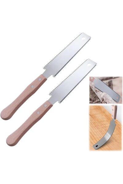 Generic Double Edge Pull Hand Saw, 15.2 cm SK5 Steel Blade, 17/12 TPI Flush C...