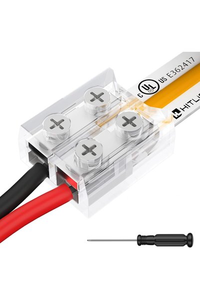 Generic 12 قطعة من موصلات شرائط LED بدون لحام، محولات شفافة ذات طرفين 8 مم لت...