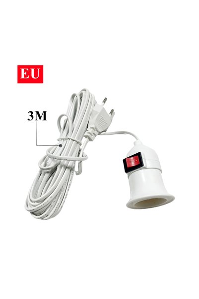 Choice EU-3M 5m 3m 2m E27 Extended Version Portable Cord Lamp Holder EU/US St...