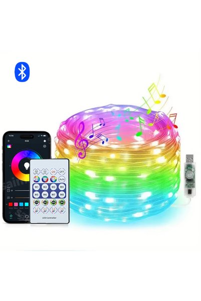 Choice سلسلة إضاءة LED ذكية WS2812B بطول 10 أمتار مع 100 مصباح LED من نوع USB...