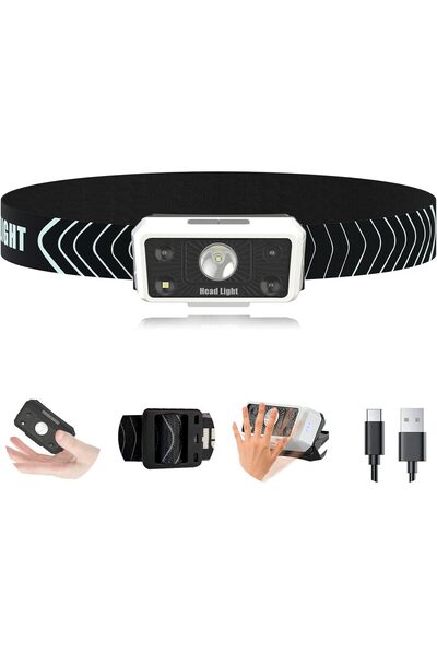 Generic Super Bright Rechargeable Headlamp with 5 Light Modes & Motion Sensor...