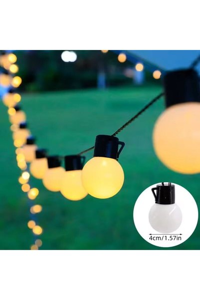 Choice سلسلة إضاءة LED شمسية بطول 5 متر مع 10 مصابيح LED بلون أبيض دافئ، أضوا...