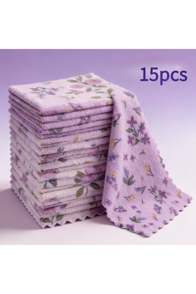 Choice VIOLET 15Coral Fleece Cleaning Towel, Super Absorbent, Quick-Drying, L...