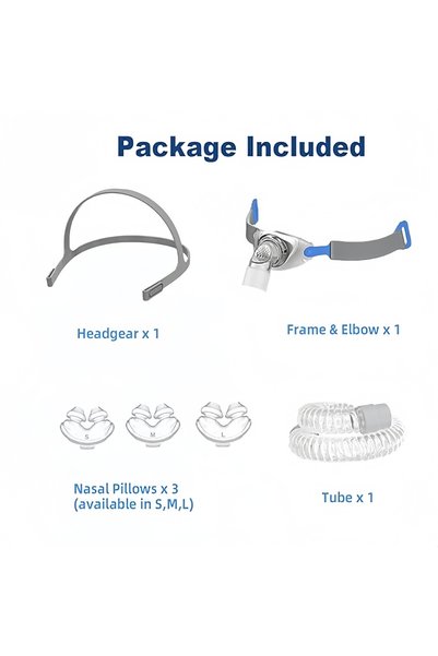 Choice طقم قناع أنفي للضغط الهوائي الإيجابي المستمر (CPAP/BiPAP) مع غطاء رأس ...