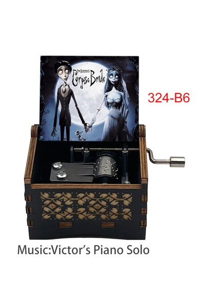 Choice صندوق موسيقى خشبي 324-B6 بتصميم زفاف الجثة، يتضمن أغنية 《Victor's Pian...