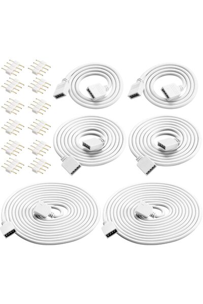 Generic 6 قطع كابلات تمديد RGB بـ 4 دبابيس، أسلاك توصيل لشرائط LED، مجموعة كا...