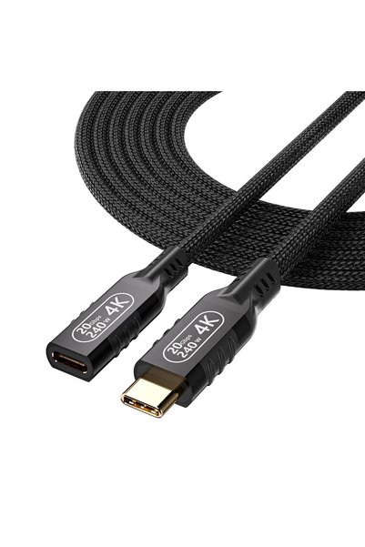 Generic كابل تمديد USB C، 3.2 GEN 2×2 أنثى إلى ذكر، سلك تمديد طويل، كابل فيدي...