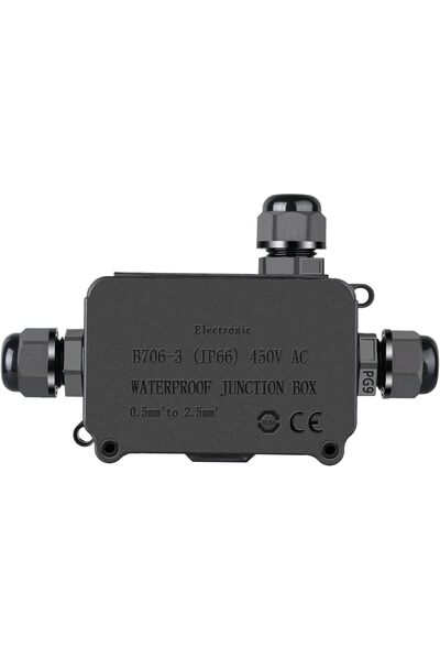 Generic صندوق توصيل كهربائي خارجي مقاوم للماء IP66 - موصل كابل بلاستيكي أسود ...