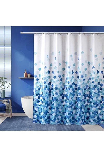 Generic ستارة حمام DEARARTBath Wave باللون الأزرق، ضرورية للحمام، مقاس 200 × ...