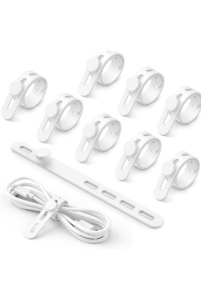 Generic 10 قطع من روابط الكابلات السيليكونية الكهربائية، منظم الأسلاك، قابل ل...