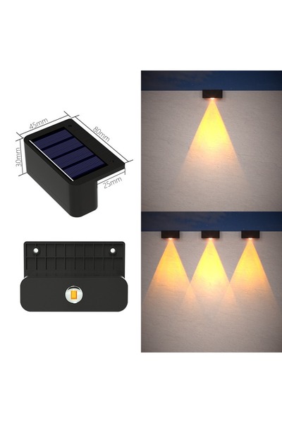 Choice مصباح جداري شمسي LED دافئ للاستخدام الخارجي مقاوم للماء، إضاءة علوية و...