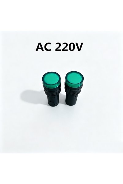 Choice مصباح مؤشر LED أخضر (220 فولت تيار متردد) 2 قطعة 16 مم AD16-16C للتركي...