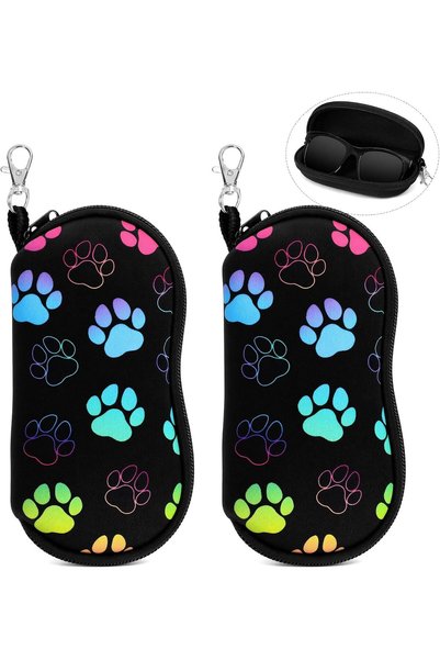 Generic Portable Sunglasses Case and Eyeglass Pouch with Carabiner Clip for O...